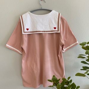 Japanese sailor style top with little heart details ❤️